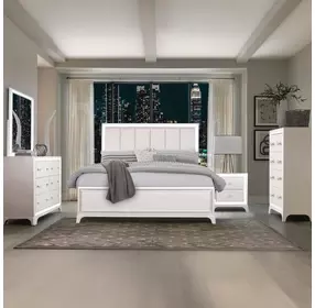 Cassie White 6 Drawer Dresser and Rectangular Mirror