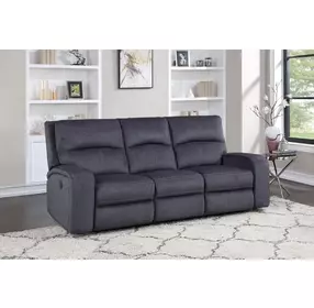 Lovell Gray Power Reclining 87" Sofa with USB Charging