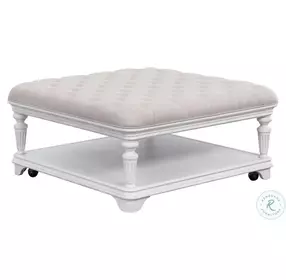 West Chester Light Gray Oak and Distressed White Upholstered Castered Occasional Table Set