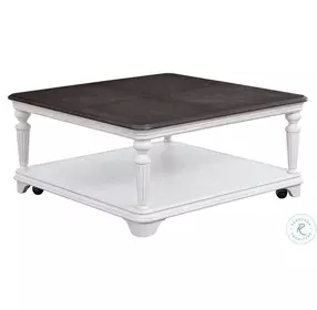 West Chester Light Gray Oak and Distressed White Castered Occasional Table Set