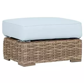 Havana Canvas Skyline Upholstered Outdoor Rectangular Ottoman with Self Welt