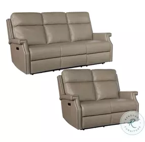 Vaughn Shattered Stone Leather Zero Gravity Reclining Sofa with Power Headrest