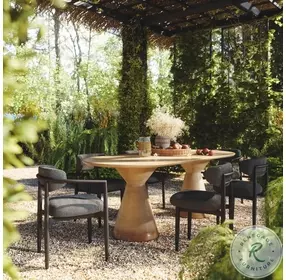 Annika Black Textured Outdoor Dining Arm Chair