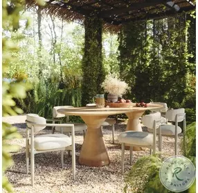 Annika Cream Textured Outdoor Dining Side Chair