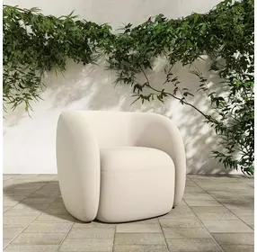 Rae Cream Upholstered Outdoor Accent Chair