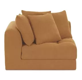 Davie Golden Yellow Performance Fabric Corner Chair with Pillows