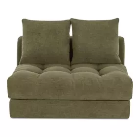 Davie Olive Performance Fabric Slipper Chair with Pillows