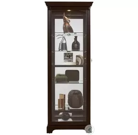 Rockford Dark Cherry Brown Two Way Sliding Door Curio Cabinet