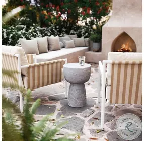 Charra Grey Faux Marble Side Table