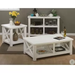 Madaket Distressed Posh White Sofa Table