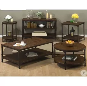 Urban Nature Distressed Dark Brown Round Cocktail Table