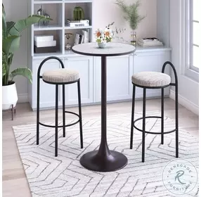 Bite Gray Round Bar Table