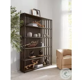Retreat Dark Wood Slatted Bookcase