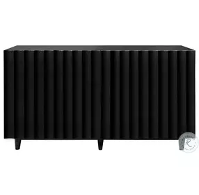 Odette Black Lacquer 4 Door Scalloped Front Cabinet