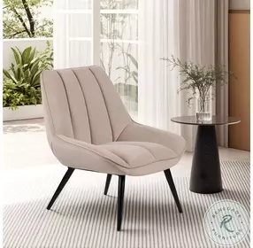 Astrid Taupe Velvet Accent Chair