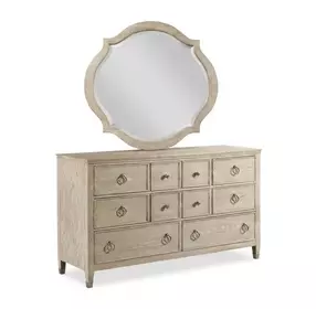 Clearview Oyster 8 Drawer Fremont Dresser with Freeform Accent Mirror