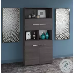 Office 500 Storm Gray 5 Shelf Bookcase With Doors