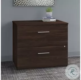 Office 500 Black Walnut 36" 2 Drawer Lateral File Cabinet