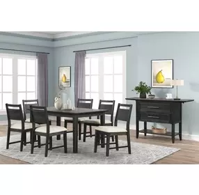 Sable Crest Black Upholstered Dining Chair Set of 2