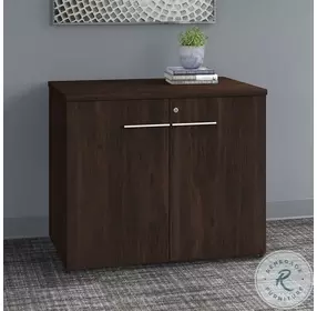 Office 500 Black Walnut 36" Storage Cabinet With Doors