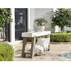 Rochelle Smoth Quarry And Weathered Teak Console Table
