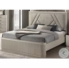 Onyx Soft Gray And Light Beige Upholstered Panel Bedroom Set