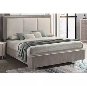Opal Light Taupe Upholstered Panel Bedroom Set