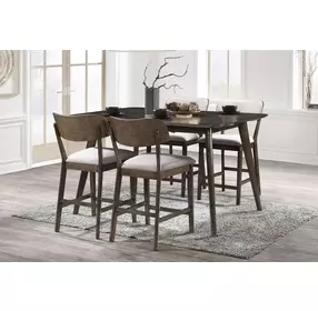 Rex Walnut Rectangular Counter Height Dining Room Set