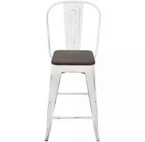 Oregon White High Back Counter Stool Set of 2