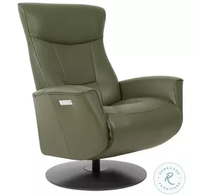 Oskar Martini Olive Leather Large Power Recliner