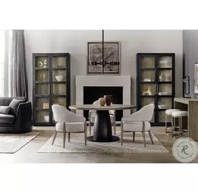 Linville Falls Soft Smoked Gray And Textured Black Blue Ridge 60" Round Dining Table