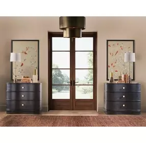Melange Dark Midnight Blue 3 Drawer Merlot Accent Chest