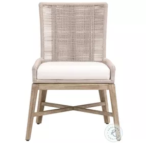 Overlay LiveSmart Peyton Pearl and Oyster Twist Rope Performance Fabric Dining Chair Set Of 2