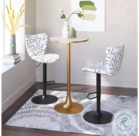 Bite Beige And Gold Round Bar Table