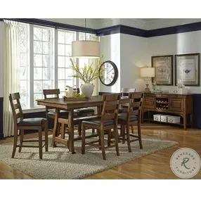 Ozark Mango Ladderback Upholstered Counter Height Chair Set of 2