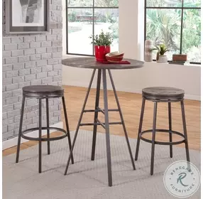 Filmore Slate Gray Oak Top Round Pub Table