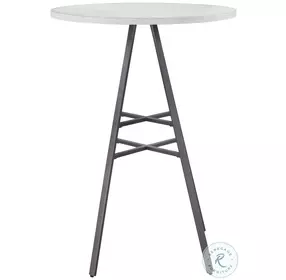 Filmore Slate Gray And White Oak Top Round Pub Table Set