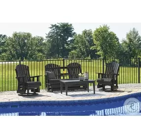 Hyland Wave Black Outdoor Swivel Glider Chair