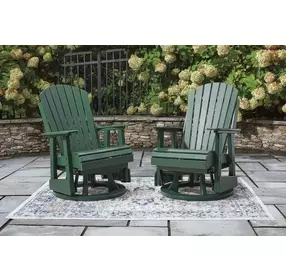 Hyland Wave Green Outdoor Swivel Glider Lounge Chair
