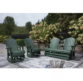 Hyland Wave Green 67" Outdoor Glider Loveseat