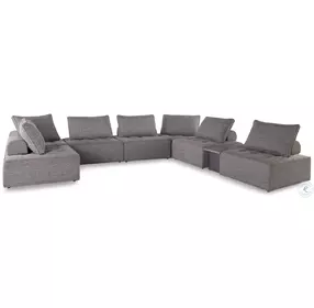 Bree Zee Brown 8 Piece Performance Fabric Outdoor Sectional