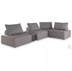 Bree Zee Brown 5 Piece Performance Fabric Outdoor Sectional