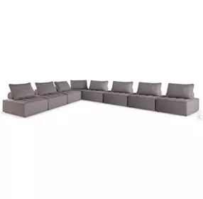 Bree Zee Brown Outdoor 8 Piece Performance Fabric Modular Sectional
