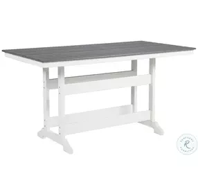Transville Grey And White Outdoor Counter Height Dining Room Set