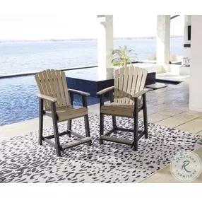 Fairen Trail Black And Driftwood Outdoor Counter Height Stool Set of 2