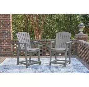 Ross Cove Dark Gray Outdoor Bar Stool Set of 2