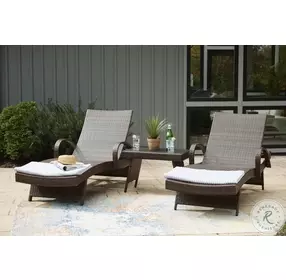 Kantana Brown Outdoor Chaise Lounge Set of 2