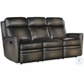 Hamilton Grey Leather Power Reclining Living Room Set with Power Headrest