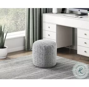 Aiken Black And White Pouf