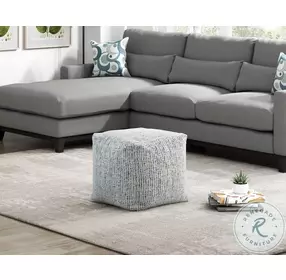 Easley Black And White Pouf